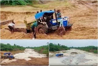 Tractor Plunged into Water