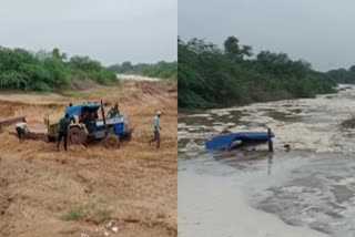 The tractor plunged into the water in a matter of seconds, watch the video ...