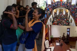 Protesters vacate the official residence of President Gotabaya Rajapaksa in Colombo, pm office