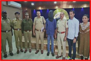 Accused Bhagwan Gnyandev Aher with police