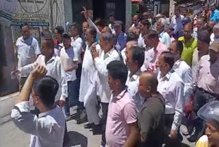 Harish Rawat took out a padyatra in Almora in protest against the Agneepath scheme