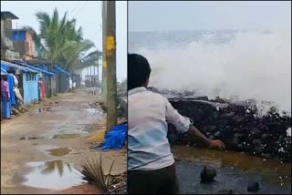 sea incursion in kozhikode kothi beach  കോതി കടപ്പുറത്ത് കടൽക്ഷോഭം രൂക്ഷം  കോതി കടപ്പുറത്ത് സുരക്ഷാഭിത്തി തകർന്നു  high sea incursion in kothi  കോഴിക്കോട് ഇന്നത്തെ വാര്‍ത്ത  kozhikode todays news