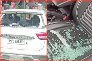 Youths broke the glass of devotees car