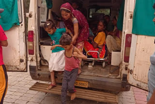 Children being taken to the hospital