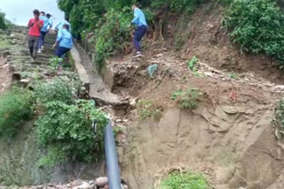 Pedestrian road damaged