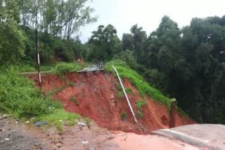 Damage due to hill falling on house