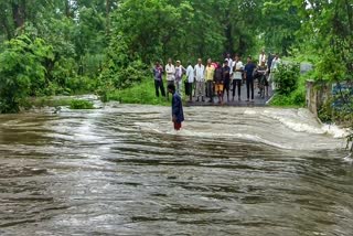 Flood situation due to heavy rain in Balod