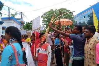 Tribal Agitation in Kanksa demanding Development