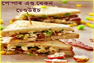 Non veg sandwich know the method of pepper bacon sandwich