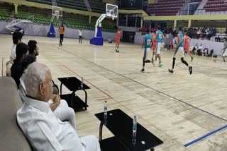 BS Yediyurappa watched basketball in Bangalore Sree Kantheerava Stadium