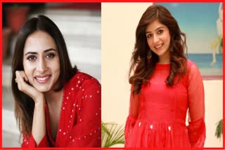 Sargun Mehta and Tania in red dress