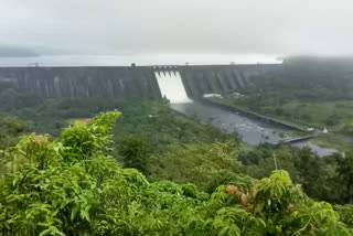 discharge of water from five gates of bhatsa dam in thane district