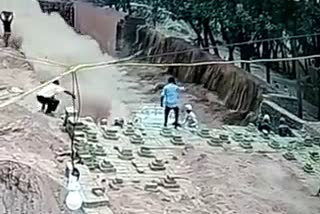 CCTV Footage of Wall Collapse Incident at Brick kiln in ukhoo kakapora Pulwama