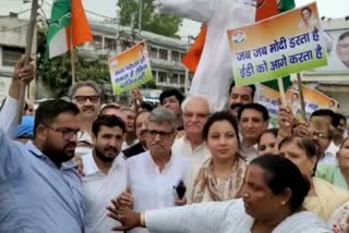 Congress protest in Rohtak