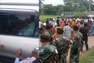 Minister Champai Soren security breaches in Seraikela people stopped vehicle