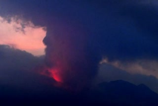 The eruption of the Sakurajima volcano on the southern island of Japan