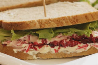 Beetroot radish sandwich