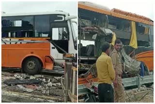 double decker buses collide in Uttar Pradesh, Bus accident in Barabanki, Uttar Pradesh accident news, ಉತ್ತರ ಪ್ರದೇಶದಲ್ಲಿ ಡಬಲ್ ಡೆಕ್ಕರ್ ಬಸ್‌ಗಳು ಡಿಕ್ಕಿ, ಬಾರಾಬಂಕಿಯಲ್ಲಿ ಬಸ್ ಅಪಘಾತ, ಉತ್ತರ ಪ್ರದೇಶ ಅಪಘಾತ ಸುದ್ದಿ,