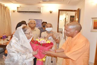 cm yogi greets pratibha patil