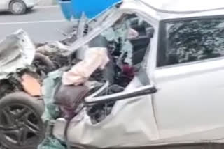 3 of a family killed as car collides with stationary bus