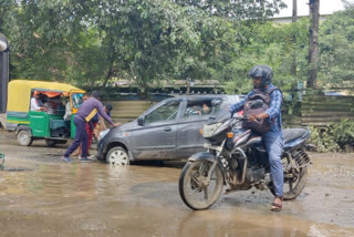 Bad condition of NH 75 E in Khunti