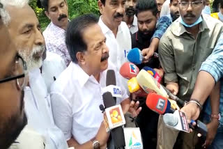 ramesh chennithala on k rail project  കെ റെയിൽ മുഖ്യമന്ത്രി ഉപേക്ഷിച്ചുവെന്ന് ചെന്നിത്തല  തൃക്കാക്കരയിലെ പരാജയത്തോടെ കെ റെയിൽ ഉപേക്ഷിച്ചുവെന്ന് ചെന്നിത്തല  മാടപ്പള്ളിയിൽ കെ റെയിൽ വിരുദ്ധ സമരം  Protest against K Rail  മാണി സി കാപ്പൻ  മാണി സി കാപ്പൻ ബിജെപിക്ക് അനുകൂലമായി നിൽക്കില്ലെന്ന് ചെന്നിത്തല