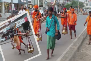 Kawad yatra 2022  : કોલકાતાથી કાવડ યાત્રા લઇને સોમનાથ પહોંચી રહ્યાં છે કાવડીયા