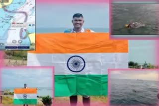 Vijayawada Head Constable's record of swimming in English channels