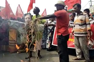 CPIM protests in Kulpi for punishment of Partha Chatterjee in Recruitment scam