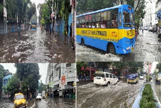 Many places waterlogged due to rain in Kolkata