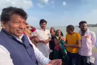 BJP members taking Oath by taking Ganga water