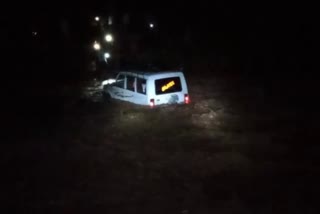 Vehicles washed away by rain