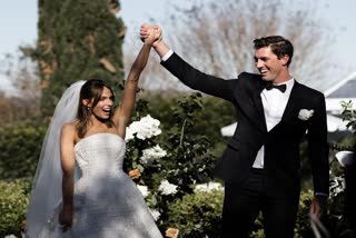 Australia Test Captain Pat Cummins Gets Married To Becky Boston  Pat Cummins  Becky Boston  പാറ്റ് കമ്മിൻസും ബെക്കിയും വിവാഹിതരായി  പാറ്റ് കമ്മിന്‍സ്  ബെക്കി ബോസ്റ്റണ്‍  കൊല്‍ക്കത്ത നൈറ്റ്‌റൈഡേഴ്‌സ്  Kolkata Knight Riders