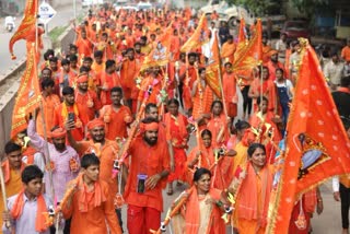 Huge Kanwar Yatra of Jai Hanuman Seva Vahini