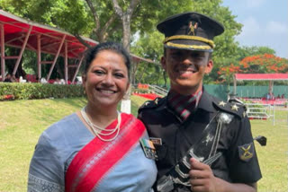 Watch: Former lady officer gets nostalgic as her son joins army