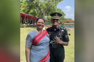 Retired Major Smita Chaturvedi son passing out pared