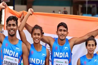 Etv B India relay team record World U20 Athletics meet Indian athletics records India mixed relay team harat