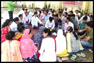 NHM employees protest in Nuh