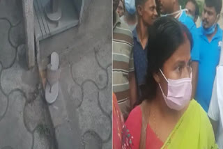 Woman Hurls Shoe at Partha Chatterjee  SSC recruitment scam accused  Partha Chatterjee  Woman Hurls Shoe at Partha Chatterjee  അദ്ധ്യാപക നിയമന അഴിമതികേസ്  അദ്ധ്യാപക നിയമന അഴിമതികേസിലെ മുഖ്യപ്രതി പാർത്ഥ ചാറ്റർജി  പാർത്ഥ ചാറ്റർജിക്ക് നേരെ ചെരുപ്പേറ്