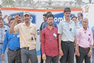 omfed company employees protest in balasore