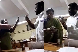 Pandalam Municipality chairperson counsellor clash  Pandalam Municipality  പന്തളം നഗരസഭ  പന്തളം നഗരസഭയില്‍ ബിജെപി പ്രതിനിധികള്‍ തമ്മില്‍ വാക്കേറ്റം  പന്തളം നഗരസഭയില്‍ കൗണ്‍സിലറെ അസഭ്യം വിളിച്ച് ചെയർപേഴ്‌സൺ