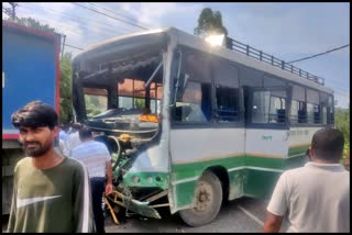 Bus and truck accident in ghumarwin
