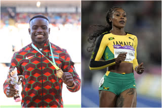 CWG 2022  Ferdinand Omanyala wins 100m Commonwealth gold  Elaine Thompson wins 100m Commonwealth gold  Ferdinand Omanyala  Elaine Thompson  കോമണ്‍വെല്‍ത്ത് ഗെയിംസ്  Commonwealth games  എലെയ്ന്‍ തോംപ്‌സണ്‍ ഹെറ  ഫെര്‍ഡിനാന്‍ഡ് ഒമാന്യാല  ഫെര്‍ഡിനാന്‍ഡ് ഒമാന്യാലക്ക് നൂറ് മീറ്ററില്‍ സ്വര്‍ണം  എലെയ്ന്‍ തോംപ്‌സണ് നൂറ് മീറ്ററില്‍ സ്വര്‍ണം