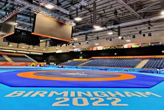 commonwealth games 2022  Wrestling match stopped due to security reasons  कॉमनवेल्थ गेम्स  बर्मिंघम स्टेडियम  कुश्ती