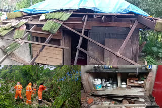 മഴക്കെടുതി: ജില്ലയിൽ 60 വീടുകൾക്ക് നാശനഷ്ടം  kottayam rain  മഴക്കെടുതി  മീനച്ചില്‍  കോട്ടയം  വൈക്കം  ചങ്ങനാശേരി  വൈക്കം തലയാഴം