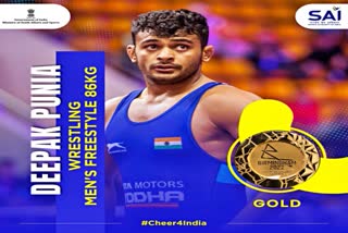 commonwealth Games 2022  CWG 2022  Deepak won gold  Deepak Punia  Deepak defeating Pakistans Muhammad Inam  दीपक पूनिया  बर्मिंघम राष्ट्रमंडल खेल 2022  मोहम्मद इनाम