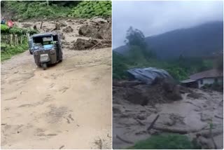 Landslide in Munnar  heavy rain fall in Idukki  Idukki rain update  kerala rains  മൂന്നാറില്‍ മണ്ണിടിച്ചില്‍  വട്ടവട  മൂന്നാര്‍  Munnar  Vattavada  ഉരുള്‍പൊട്ടല്‍