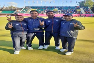 Commonwealth Games 2022  CWG 2022  Lawn Balls Four  Indian mens team secures a medal  Indian mens team reaching the final of Lawn Balls Four  india in CWG 2022  राष्ट्रमंडल खेलों 2022  लॉन बॉल्स स्पर्धा  भारतीय पुरूषों की चौकड़ी ने लॉन बॉल्स स्पर्धा के सेमीफाइनल में इंग्लैंड को हराया