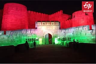 AZADI KA AMRIT MAHOTSAV AGRA WORLD HERITAGE LIT UP IN NATIONAL COLOR