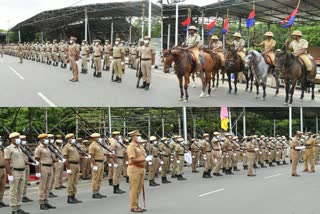 75 ஆவது சுதந்திர தின விழாவை முன்னிட்டு நடைபெற்ற முதல் நாள் ஒத்திகை நிகழ்ச்சி